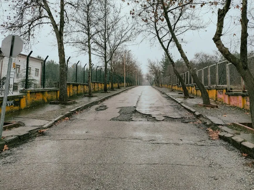 &Eacute;tat d'une route ukrainienne avec nids-de-poule en 2026